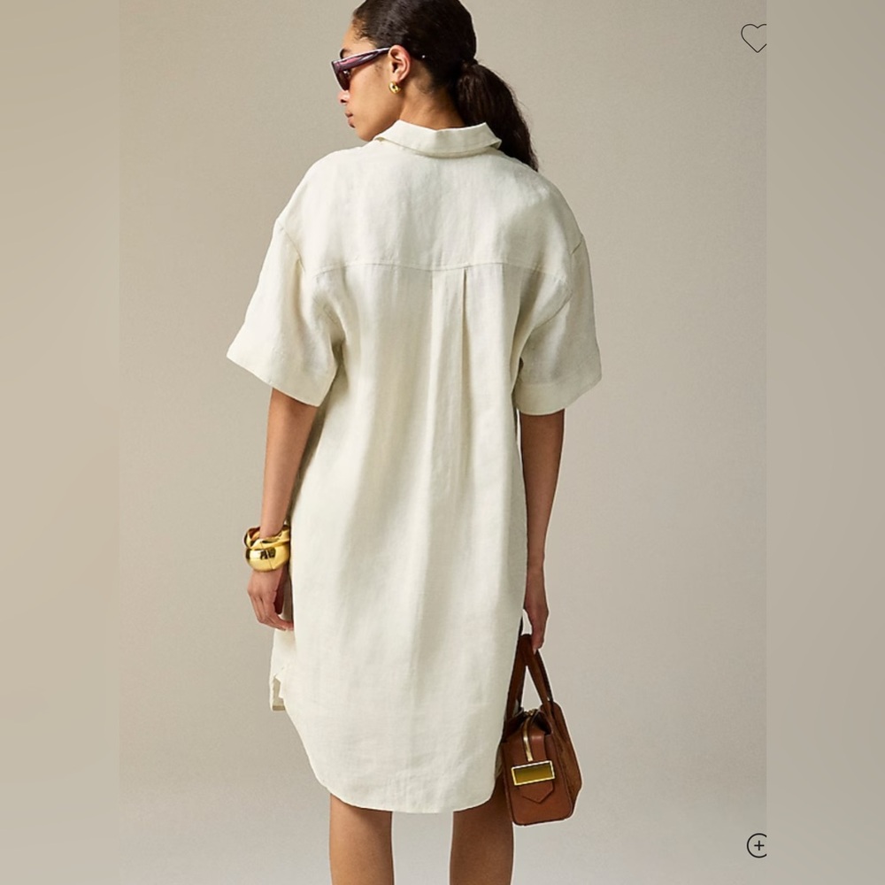 NWT Jcrew Utility shirt-dress in linen color natural - Picture 2 of 7